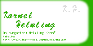 kornel helmling business card